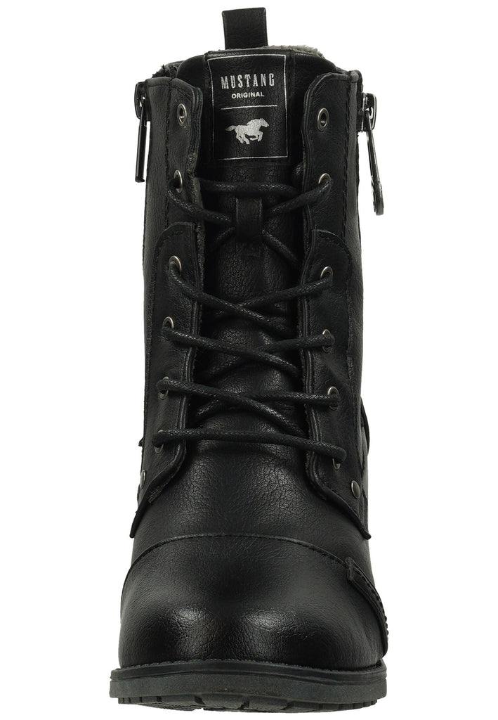 Mustang Stiefelette Lederimitat Schwarz Warmfutter