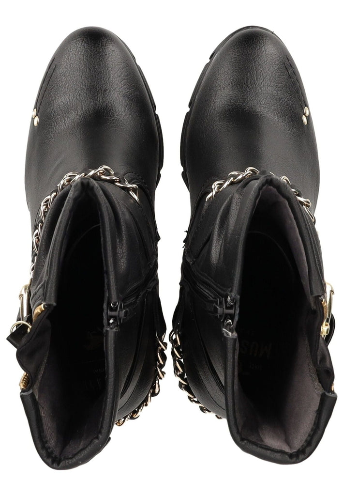 Mustang Stiefelette Lederimitat Schwarz Warmfutter