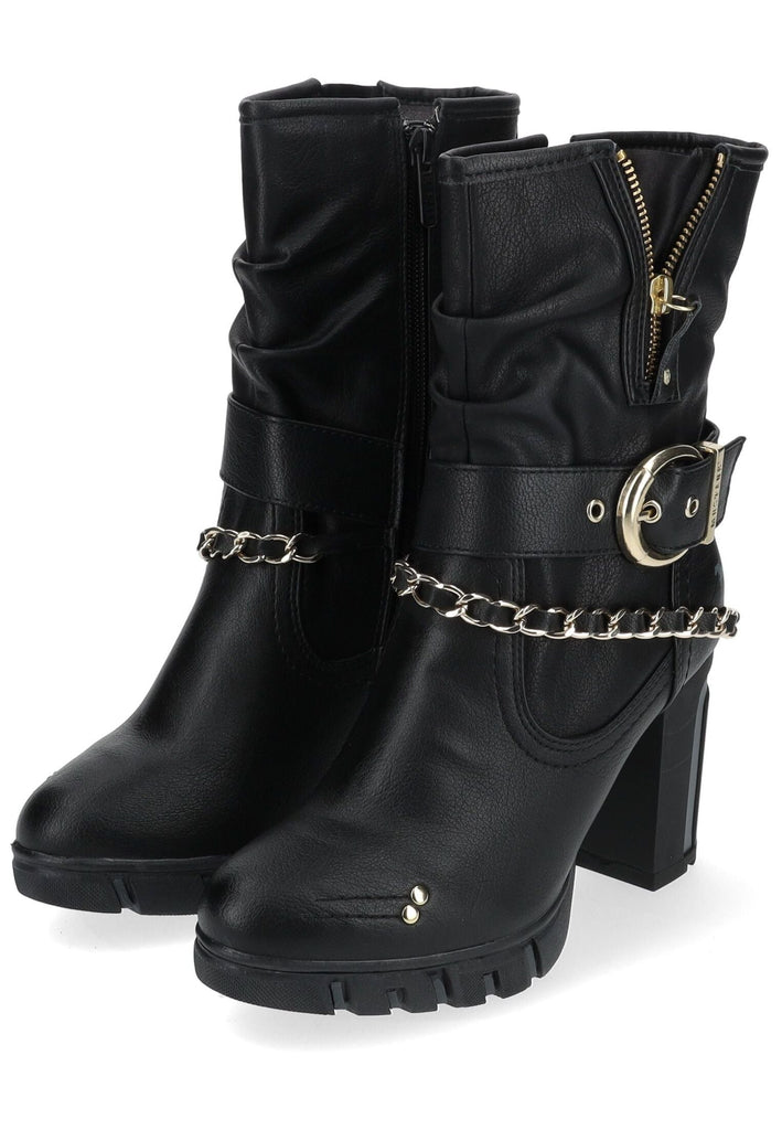 Mustang Stiefelette Lederimitat Schwarz Warmfutter