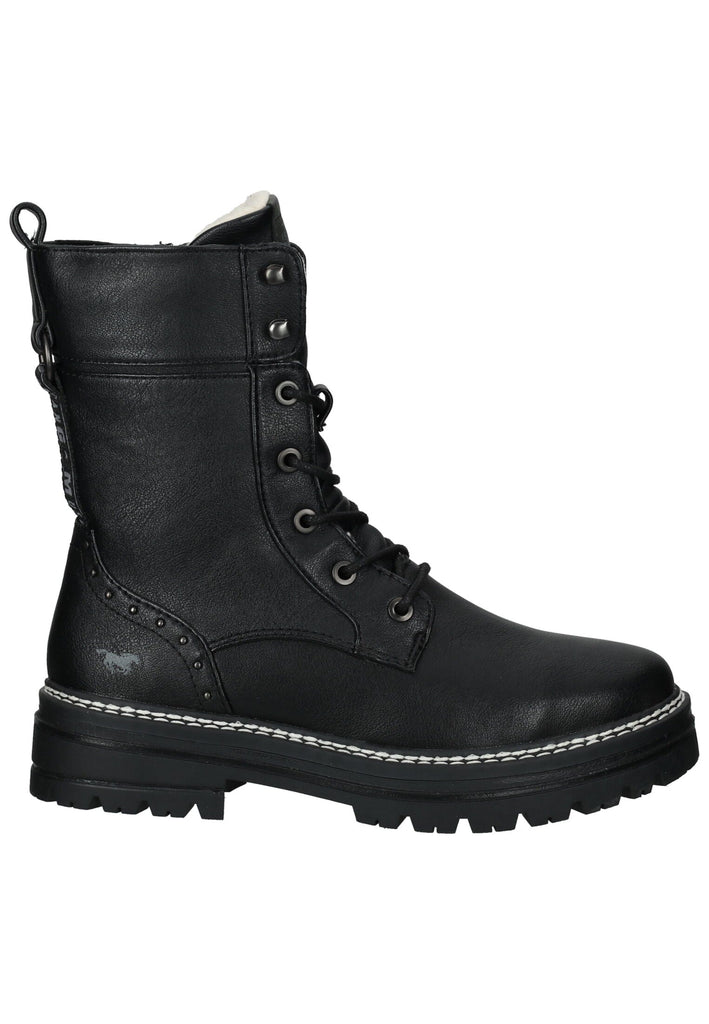 Mustang Stiefelette Lederimitat Schwarz Warmfutter