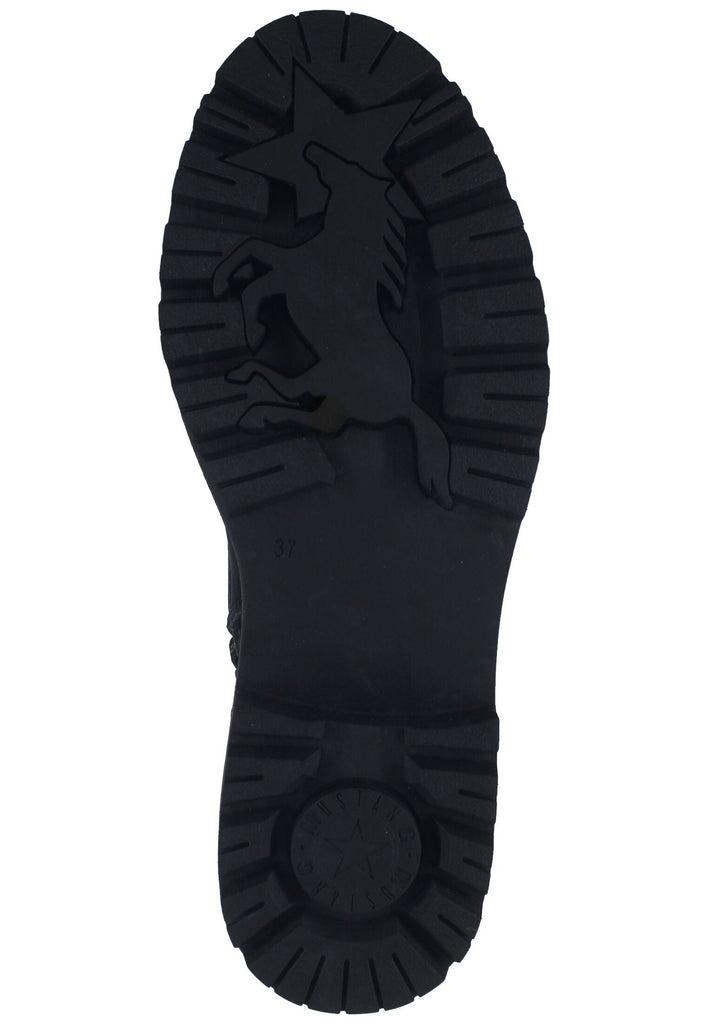 Mustang Stiefelette Lederimitat Schwarz Warmfutter