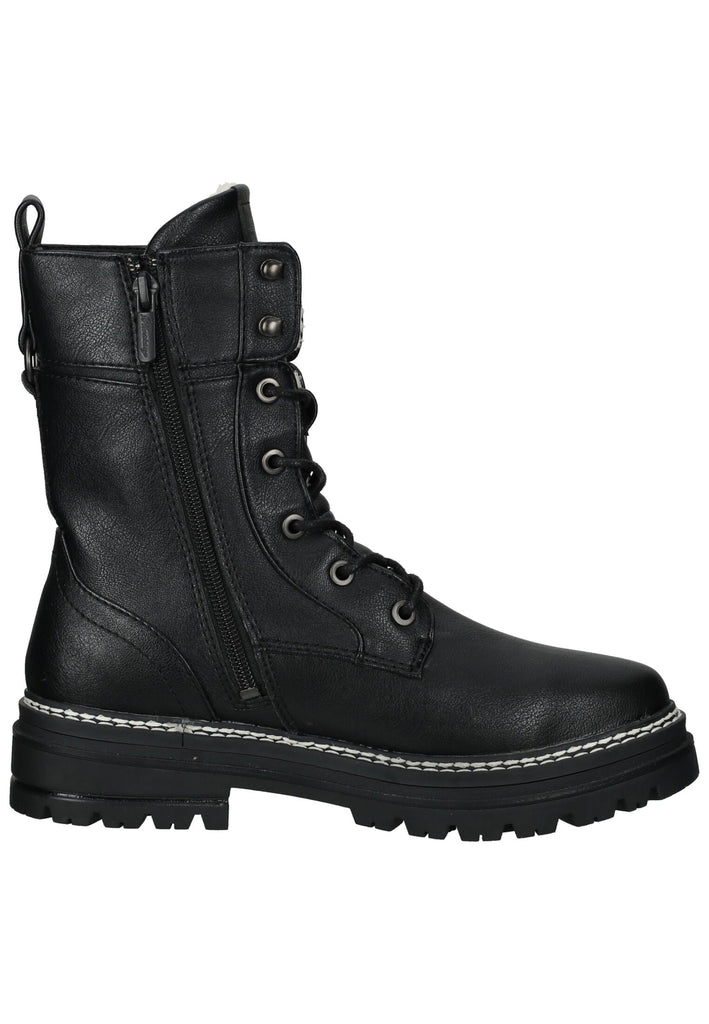 Mustang Stiefelette Lederimitat Schwarz Warmfutter