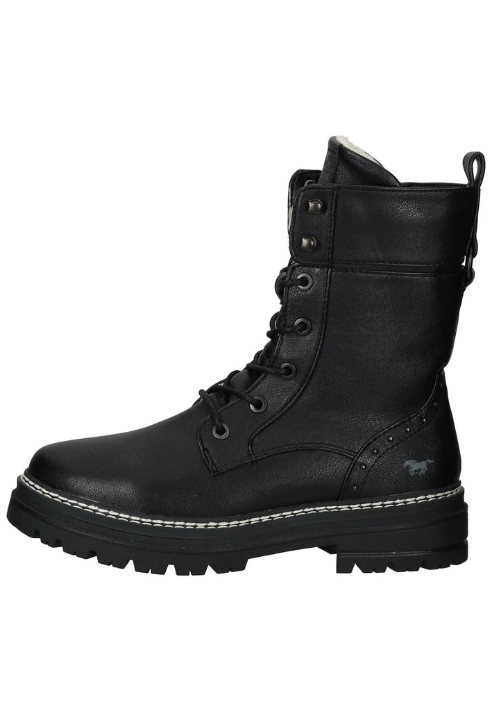 Mustang Stiefelette Lederimitat Schwarz Warmfutter