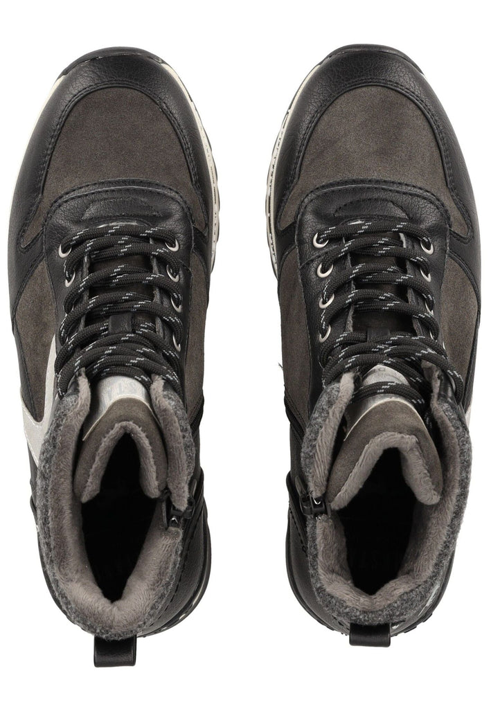 Mustang Stiefelette Lederimitat Schwarz Warmfutter