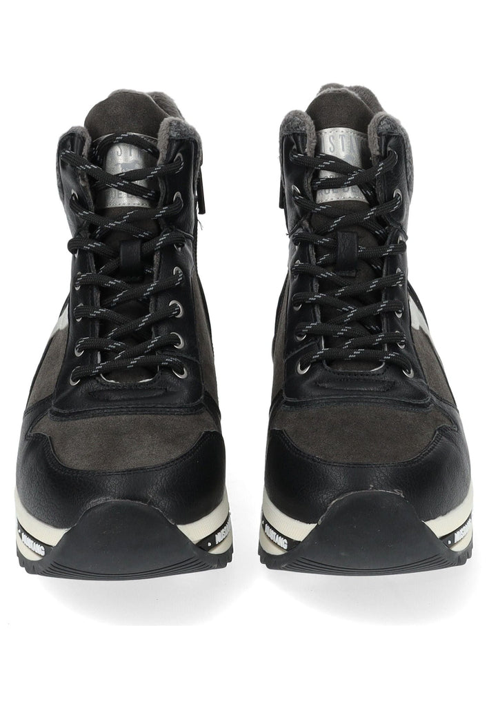 Mustang Stiefelette Lederimitat Schwarz Warmfutter
