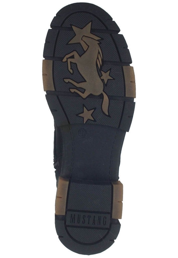 Mustang Stiefelette Lederimitat Schwarz Warmfutter