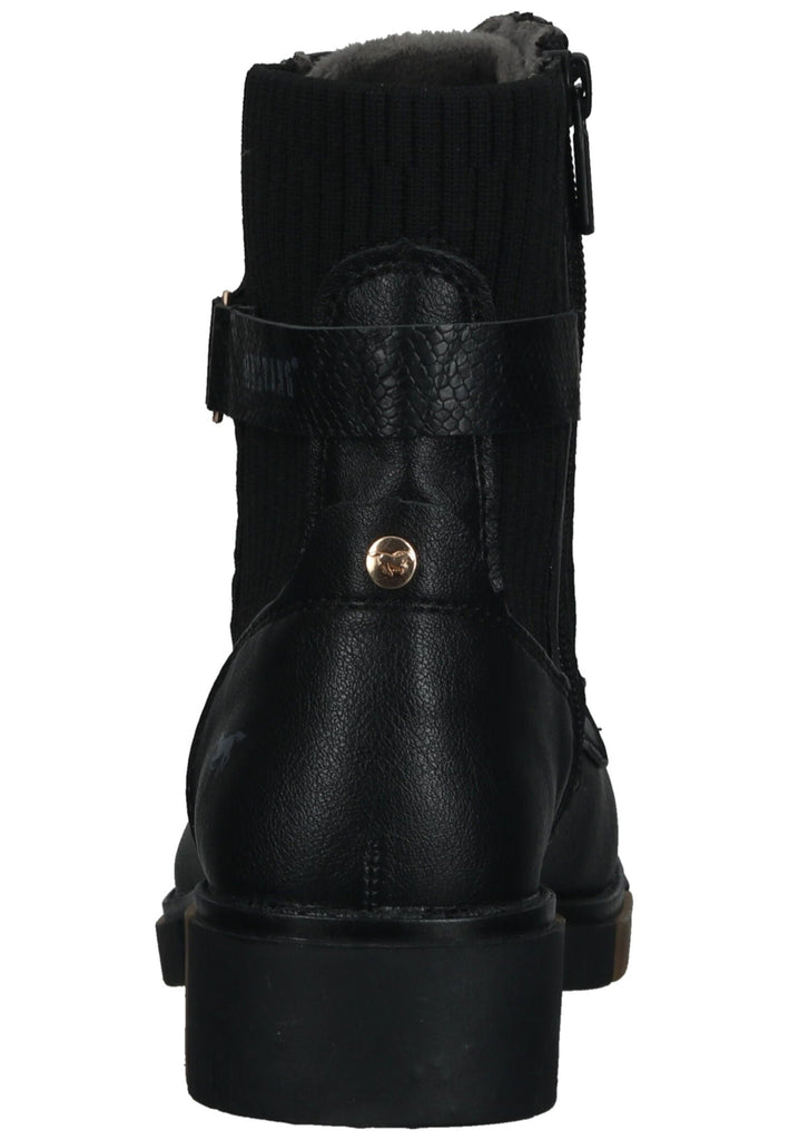 Mustang Stiefelette Lederimitat Schwarz Warmfutter