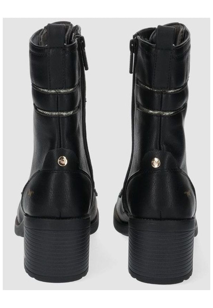 Mustang Stiefelette Lederimitat Schwarz Warmfutter