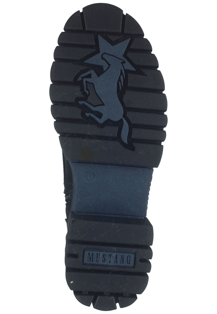 Mustang Stiefelette Lederimitat Schwarz Warmfutter