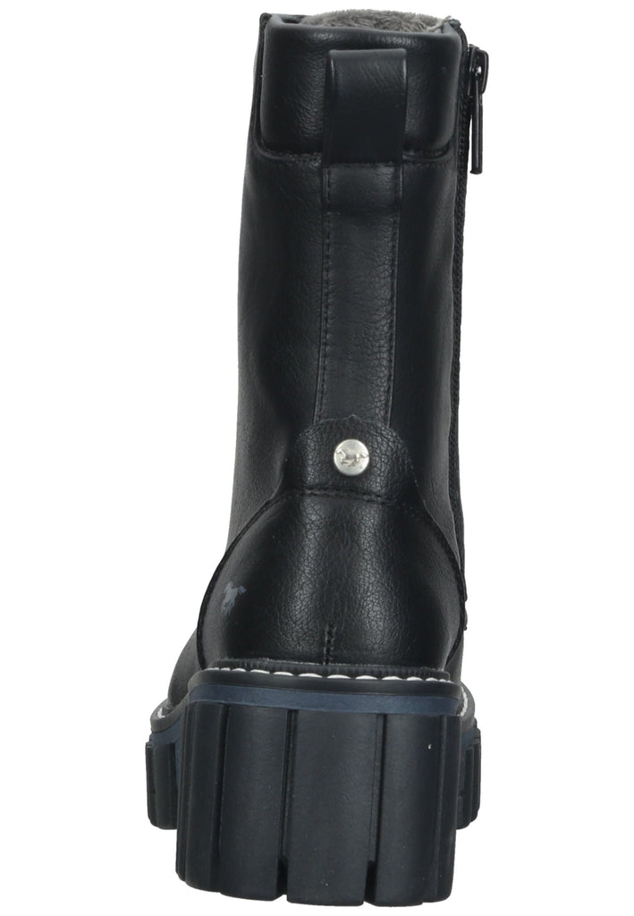 Mustang Stiefelette Lederimitat Schwarz Warmfutter