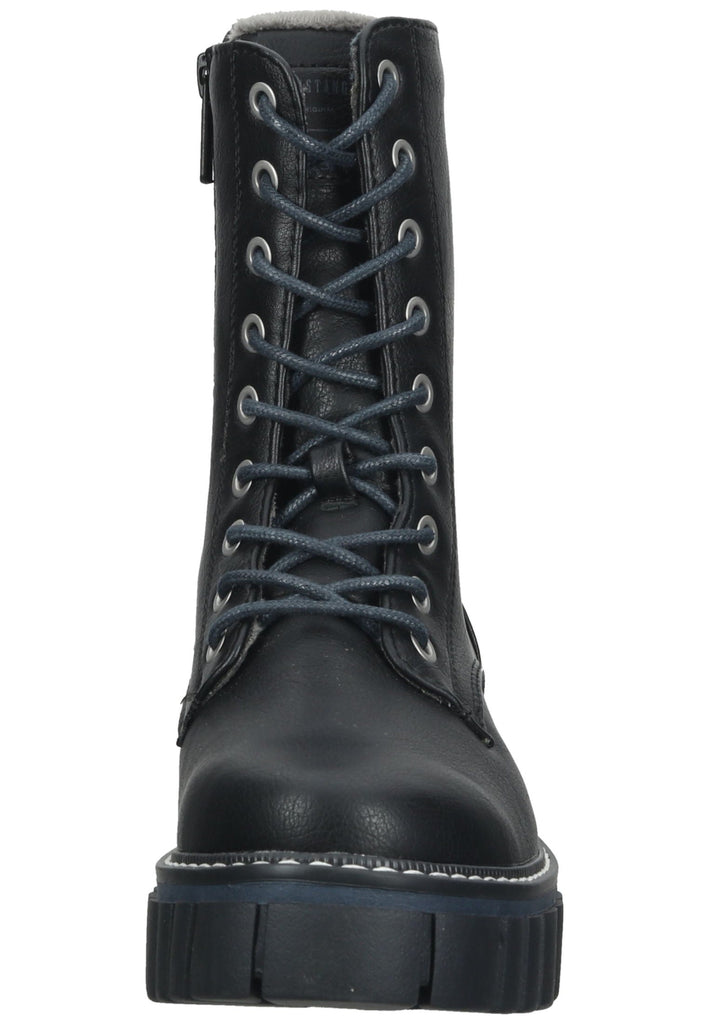 Mustang Stiefelette Lederimitat Schwarz Warmfutter