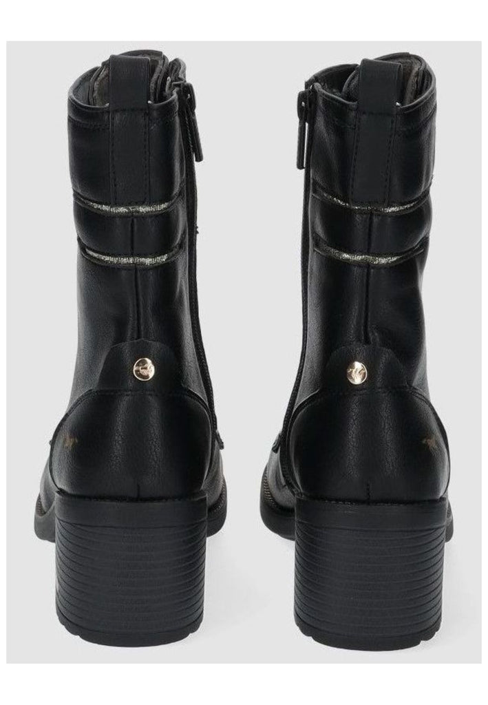 Mustang Stiefelette Lederimitat Schwarz Warmfutter