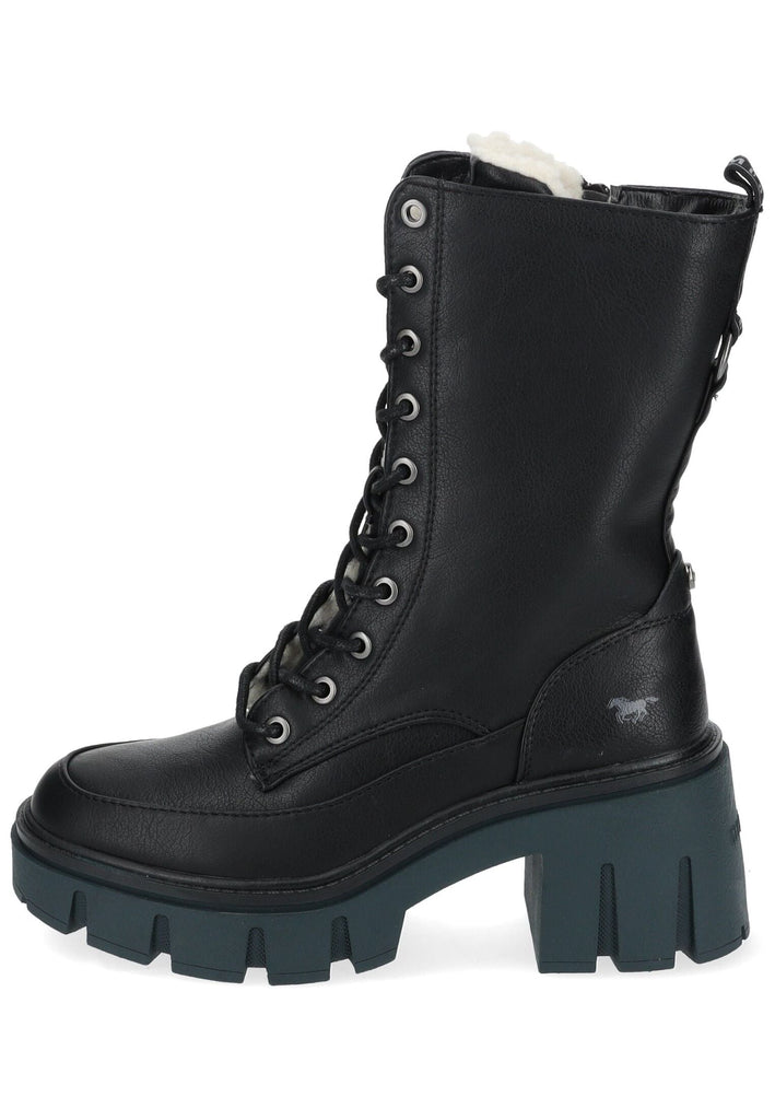 Mustang Stiefelette Lederimitat Schwarz Warmfutter