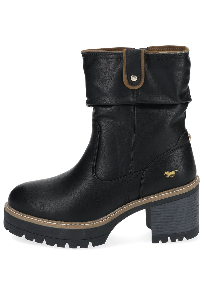 Mustang Stiefelette Lederimitat Schwarz Warmfutter