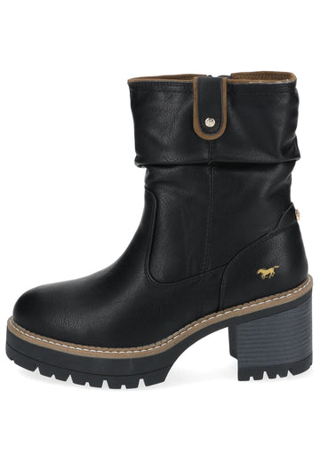 Mustang Stiefelette Lederimitat Schwarz Warmfutter