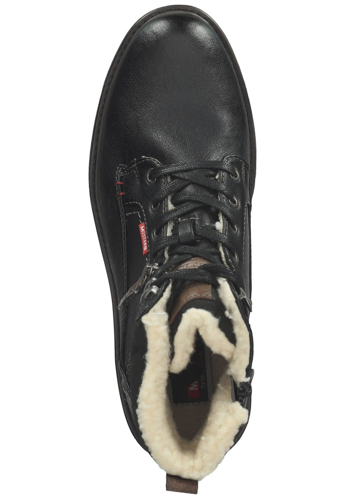 Mustang Stiefelette Lederimitat Schwarz Warmfutter