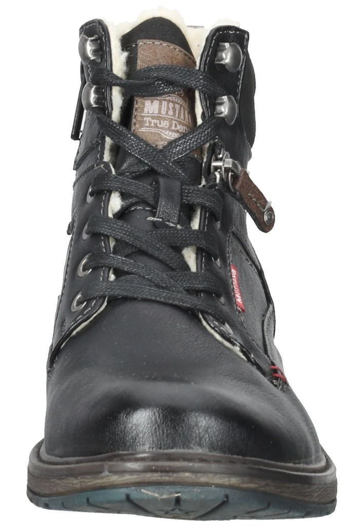 Mustang Stiefelette Lederimitat Schwarz Warmfutter