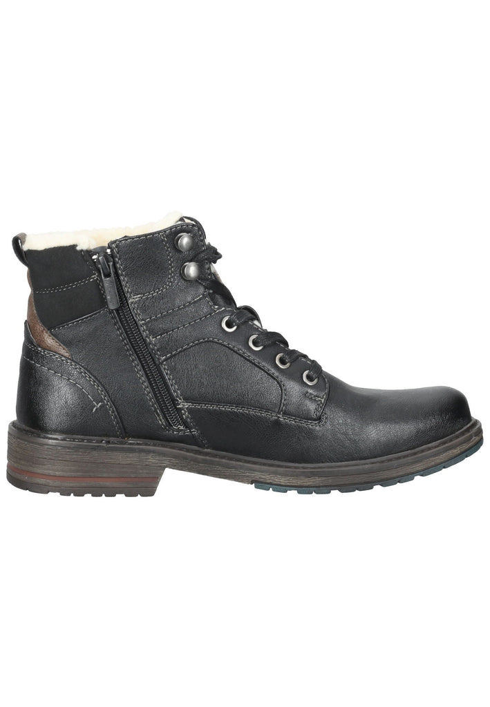 Mustang Stiefelette Lederimitat Schwarz Warmfutter