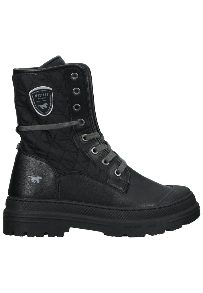 Mustang Stiefelette Lederimitat Schwarz Warmfutter