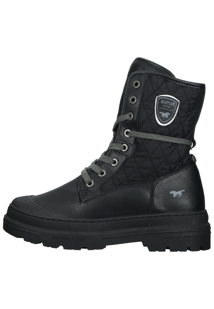 Mustang Stiefelette Lederimitat Schwarz Warmfutter