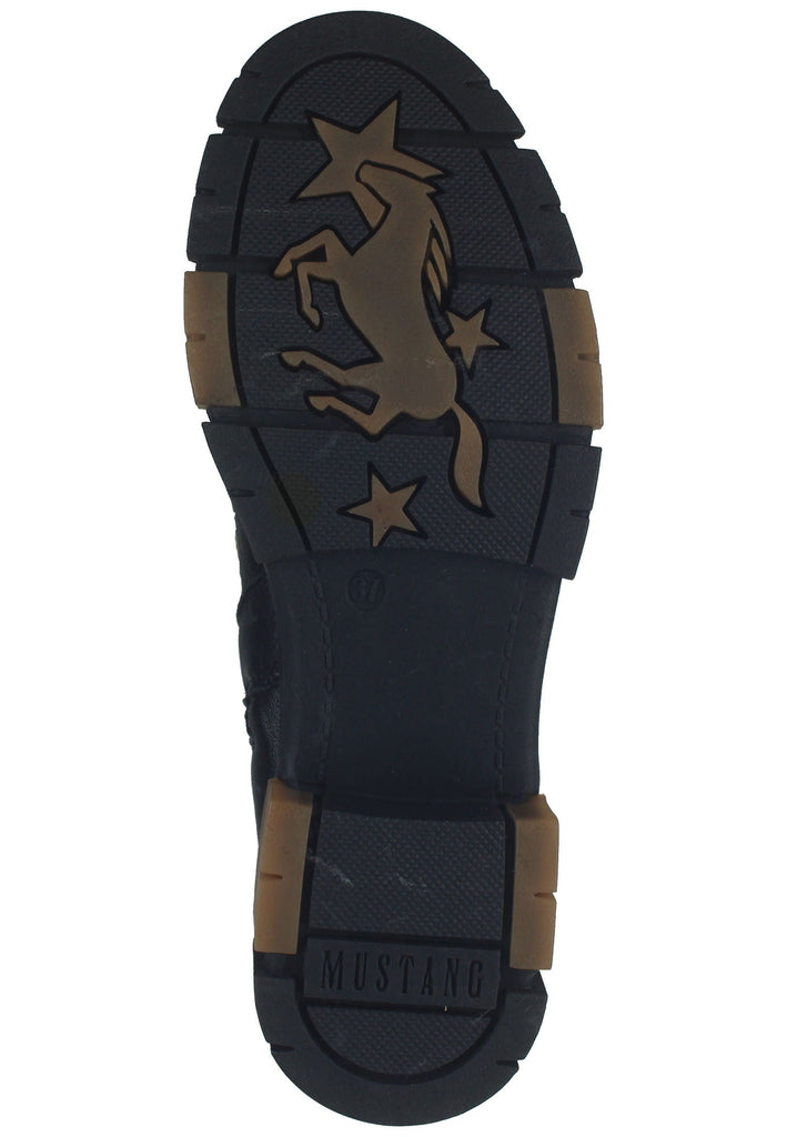 Mustang Stiefelette Lederimitat Schwarz Warmfutter