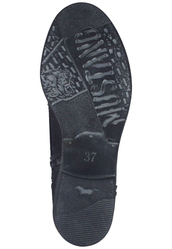 Mustang Stiefelette Lederimitat Schwarz Warmfutter