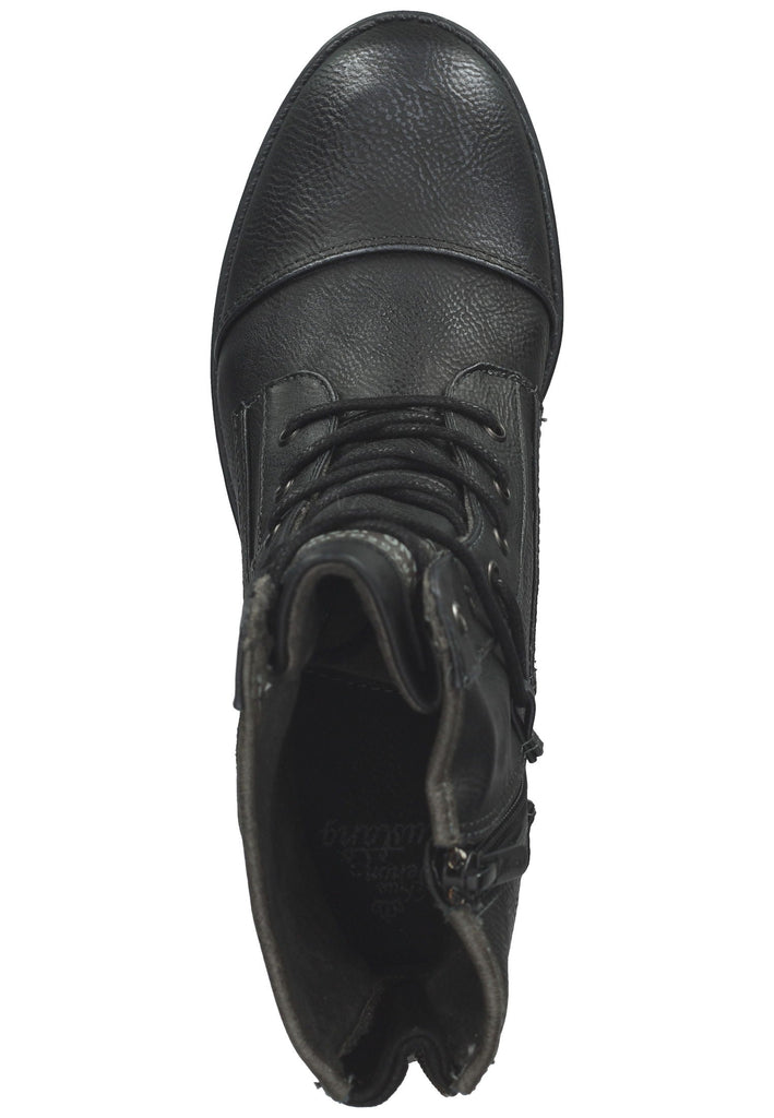 Mustang Stiefelette Lederimitat Schwarz Warmfutter