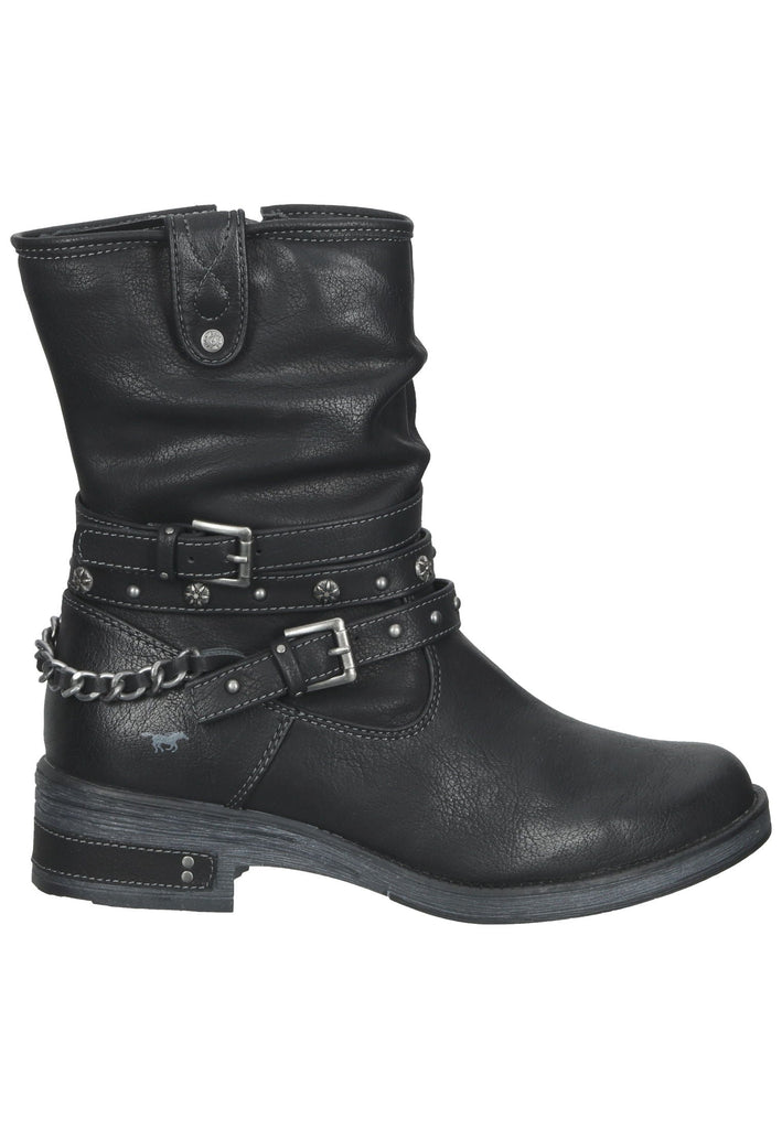 Mustang Stiefelette Lederimitat Schwarz Warmfutter