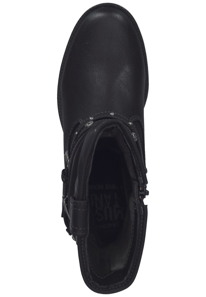 Mustang Stiefelette Lederimitat Schwarz Warmfutter