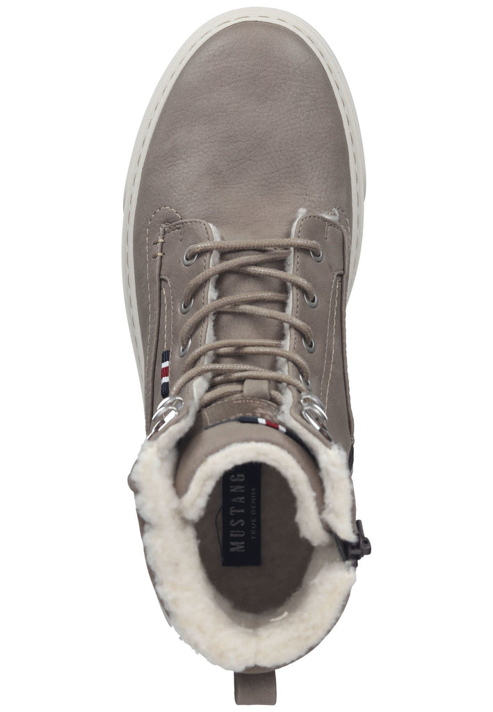 Mustang Stiefelette Lederimitat Taupe Warmfutter