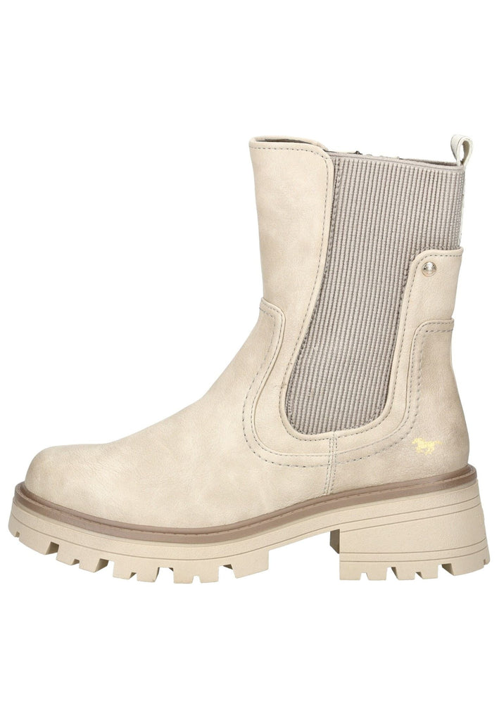 Mustang Stiefelette Lederimitat/Textil Beige Warmfutter