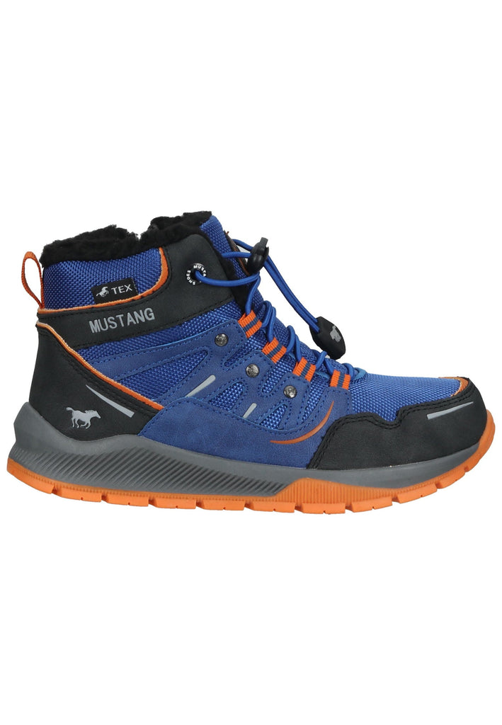 Mustang Stiefelette Lederimitat/Textil Blau Warmfutter