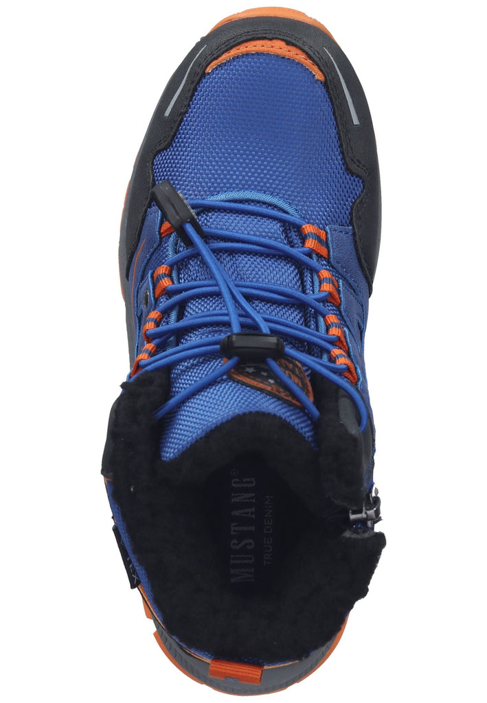 Mustang Stiefelette Lederimitat/Textil Blau Warmfutter