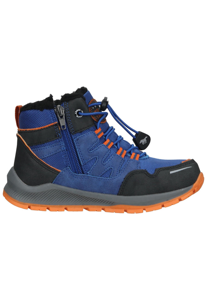 Mustang Stiefelette Lederimitat/Textil Blau Warmfutter