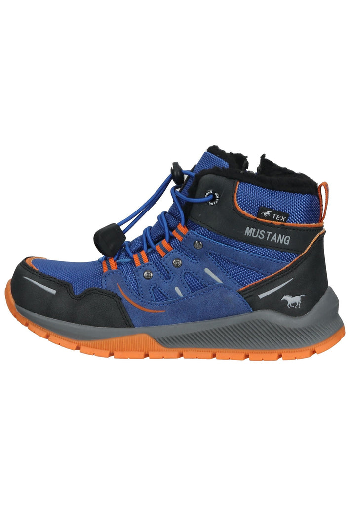 Mustang Stiefelette Lederimitat/Textil Blau Warmfutter