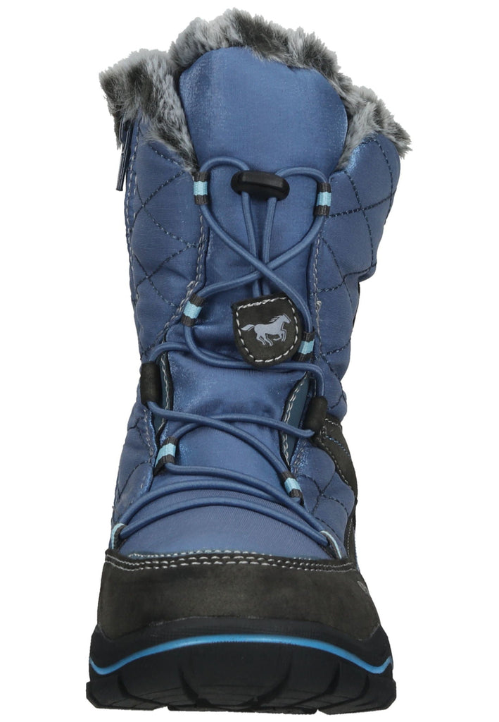 Mustang Stiefelette Lederimitat/Textil Blau Warmfutter