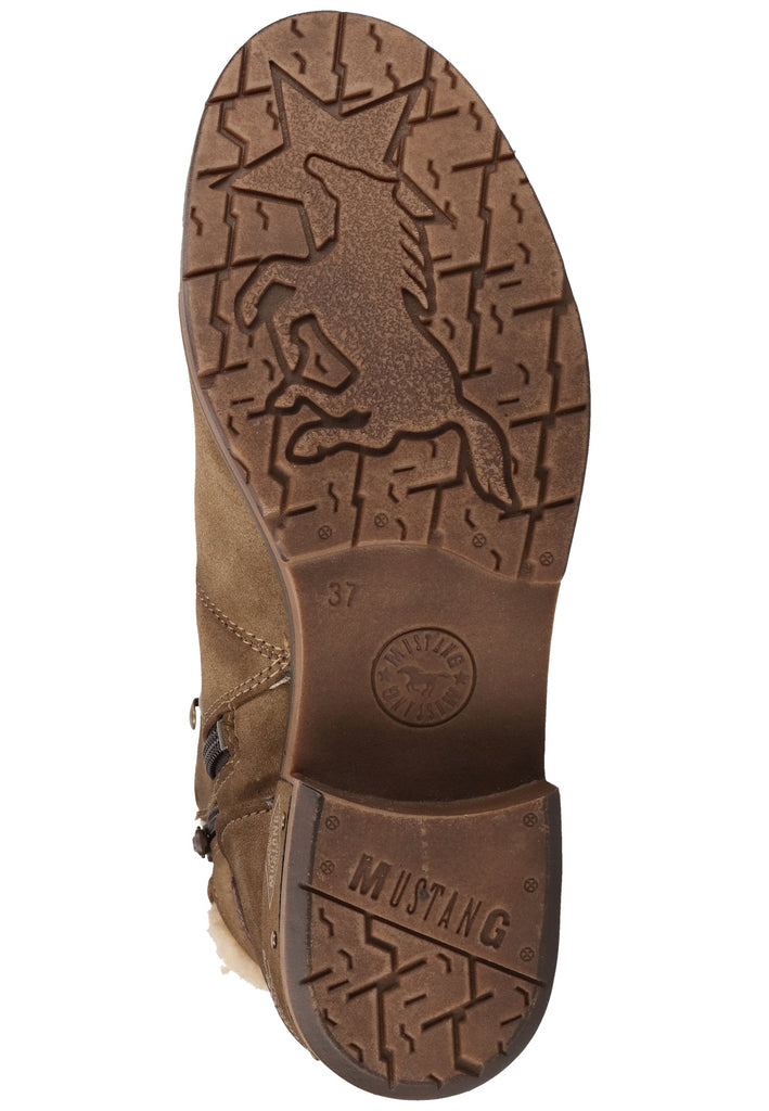 Mustang Stiefelette Lederimitat/Textil Braun Warmfutter