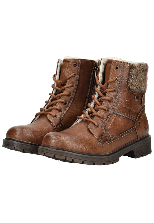 Mustang Stiefelette Lederimitat/Textil Braun Warmfutter
