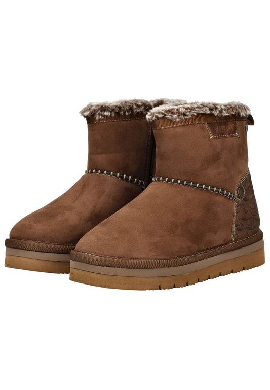 Mustang Stiefelette Lederimitat/Textil Braun Warmfutter
