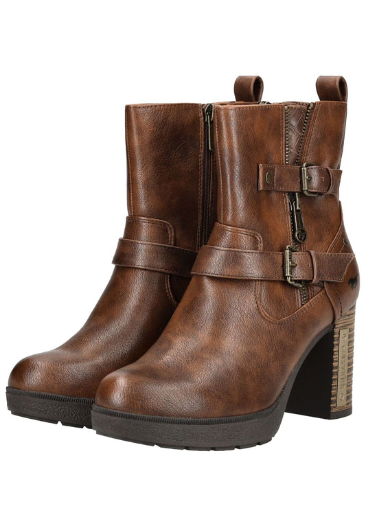 Mustang Stiefelette Lederimitat/Textil Braun Warmfutter