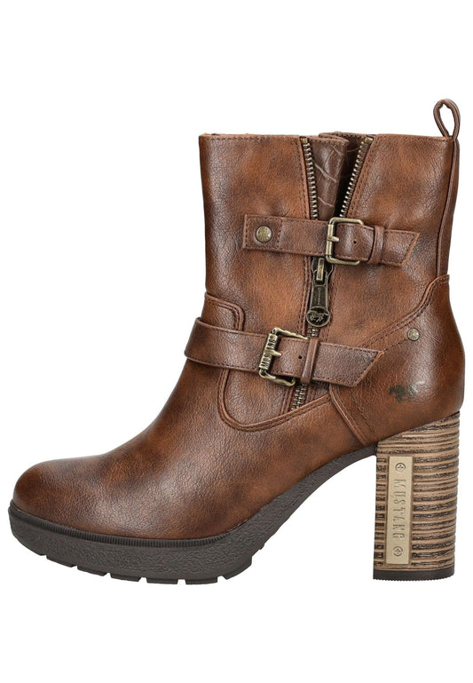 Mustang Stiefelette Lederimitat/Textil Braun Warmfutter