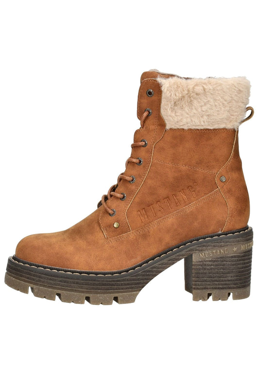 Mustang Stiefelette Lederimitat/Textil Braun Warmfutter