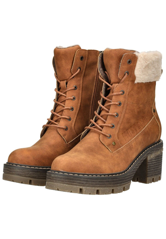 Mustang Stiefelette Lederimitat/Textil Braun Warmfutter