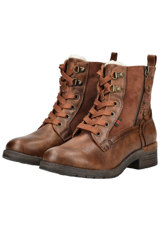 Mustang Stiefelette Lederimitat/Textil Braun Warmfutter