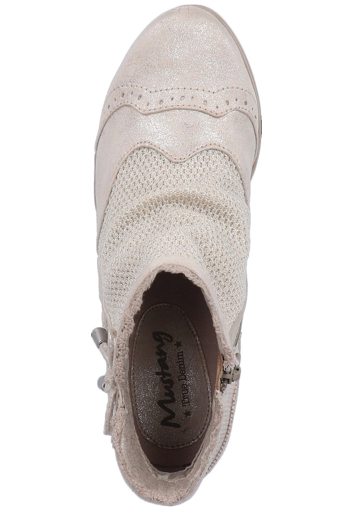Mustang Stiefelette Lederimitat/Textil Champagner