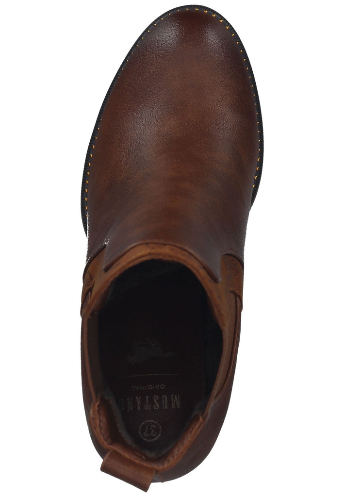 Mustang Stiefelette Lederimitat/Textil Cognac