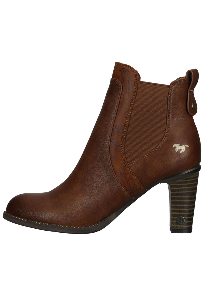 Mustang Stiefelette Lederimitat/Textil Cognac
