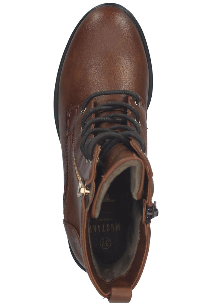 Mustang Stiefelette Lederimitat/Textil Cognac