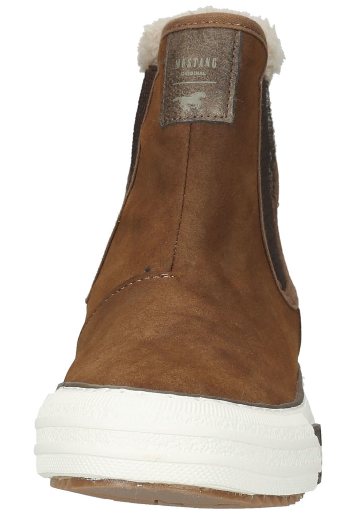Mustang Stiefelette Lederimitat/Textil Cognac