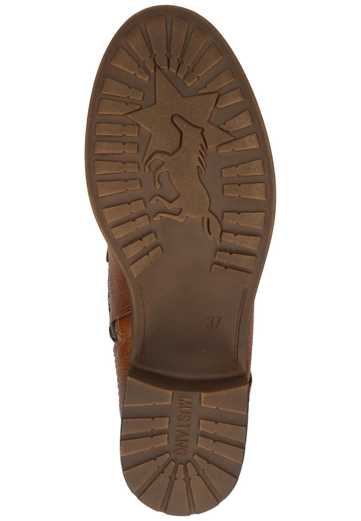 Mustang Stiefelette Lederimitat/Textil Cognac